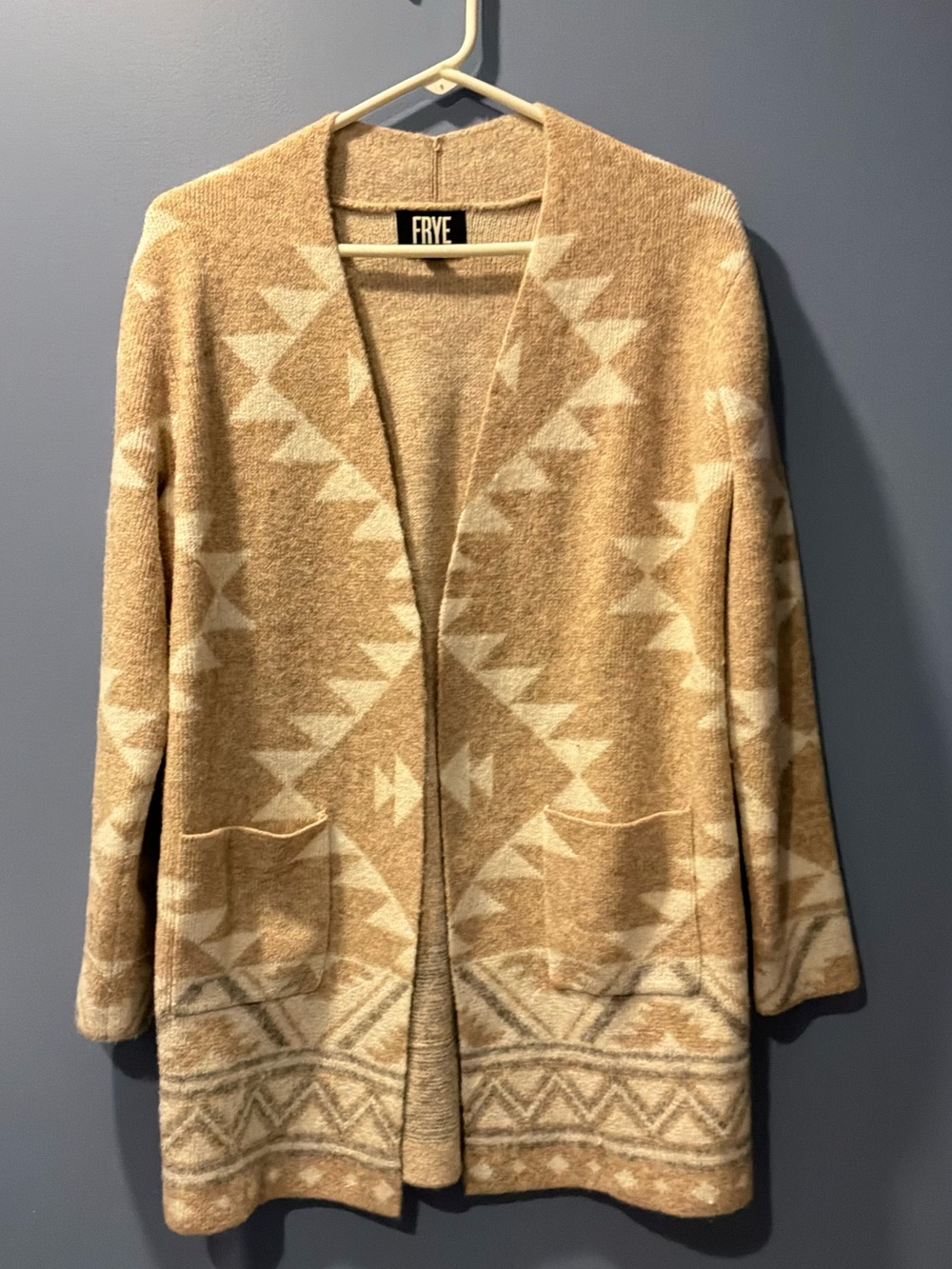 FRYE Open-Front Aztec Knit Cardigan